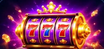 Colourful three-reel slot illustration